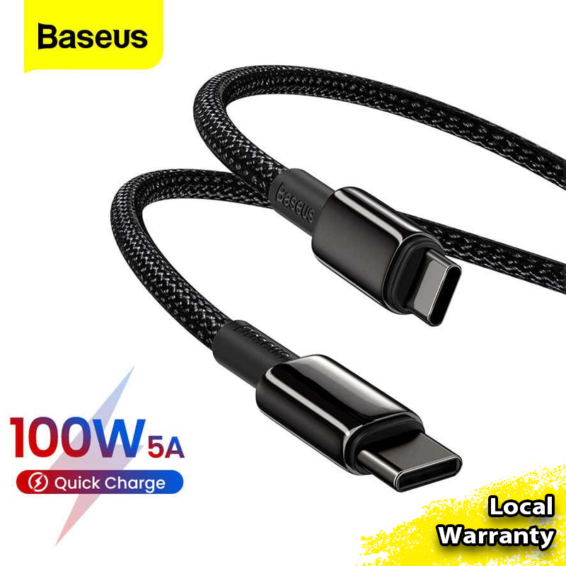 Baseus PD 100W Tungsten Gold Fast Charging Type-C to Type-C Data Cable for Samsung Huawei Xiaomi Macbook iPad Laptop -1m/2m