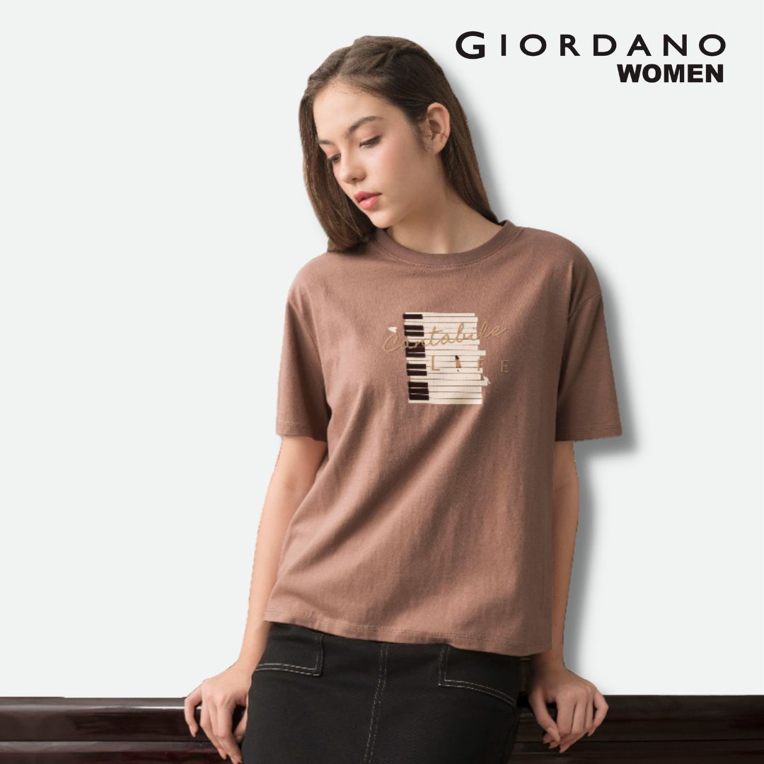 Giordano Women Inner Melody Boyfriend Fit T-shirt