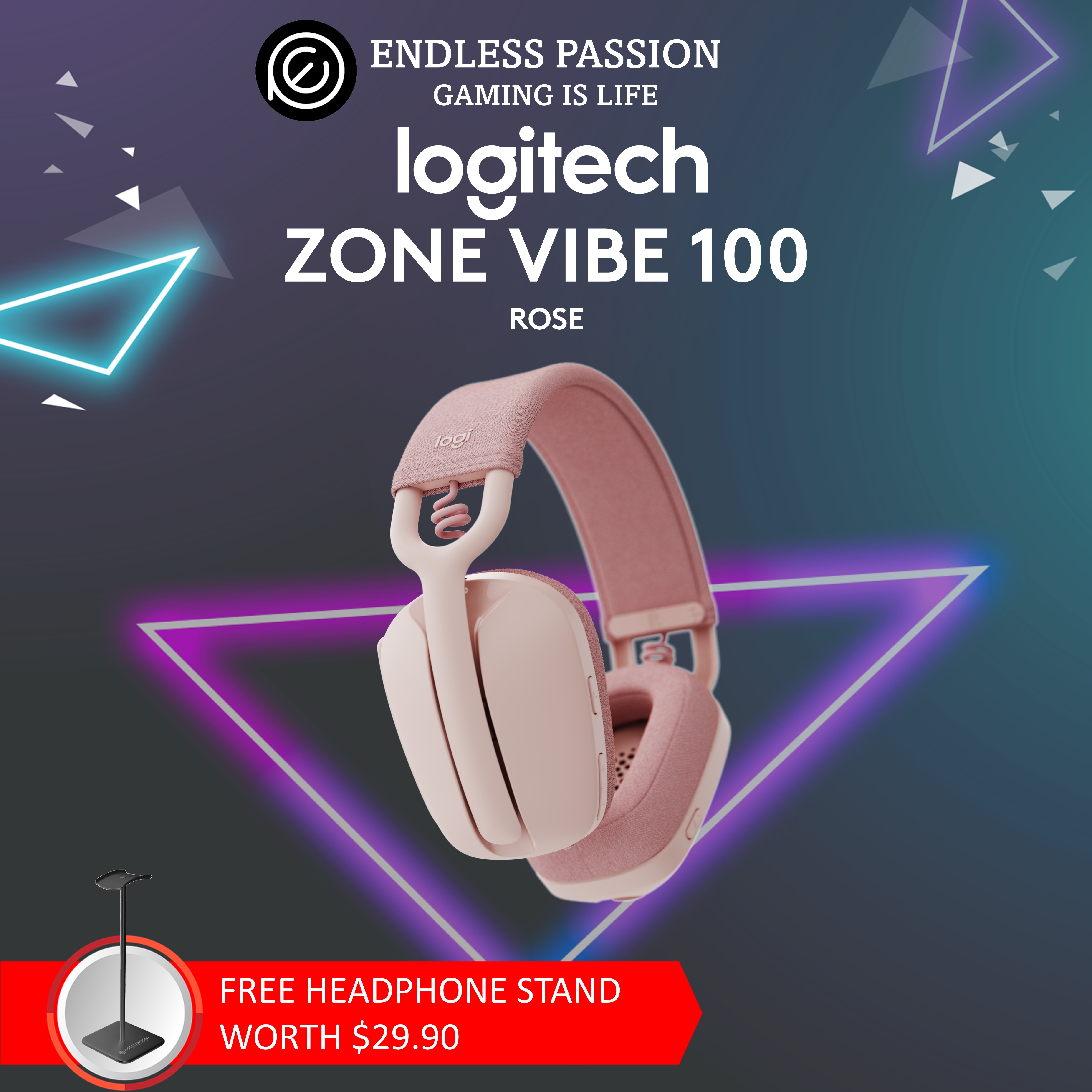 Logitech Zone Vibe 100 Wireless Bluetooth Headset