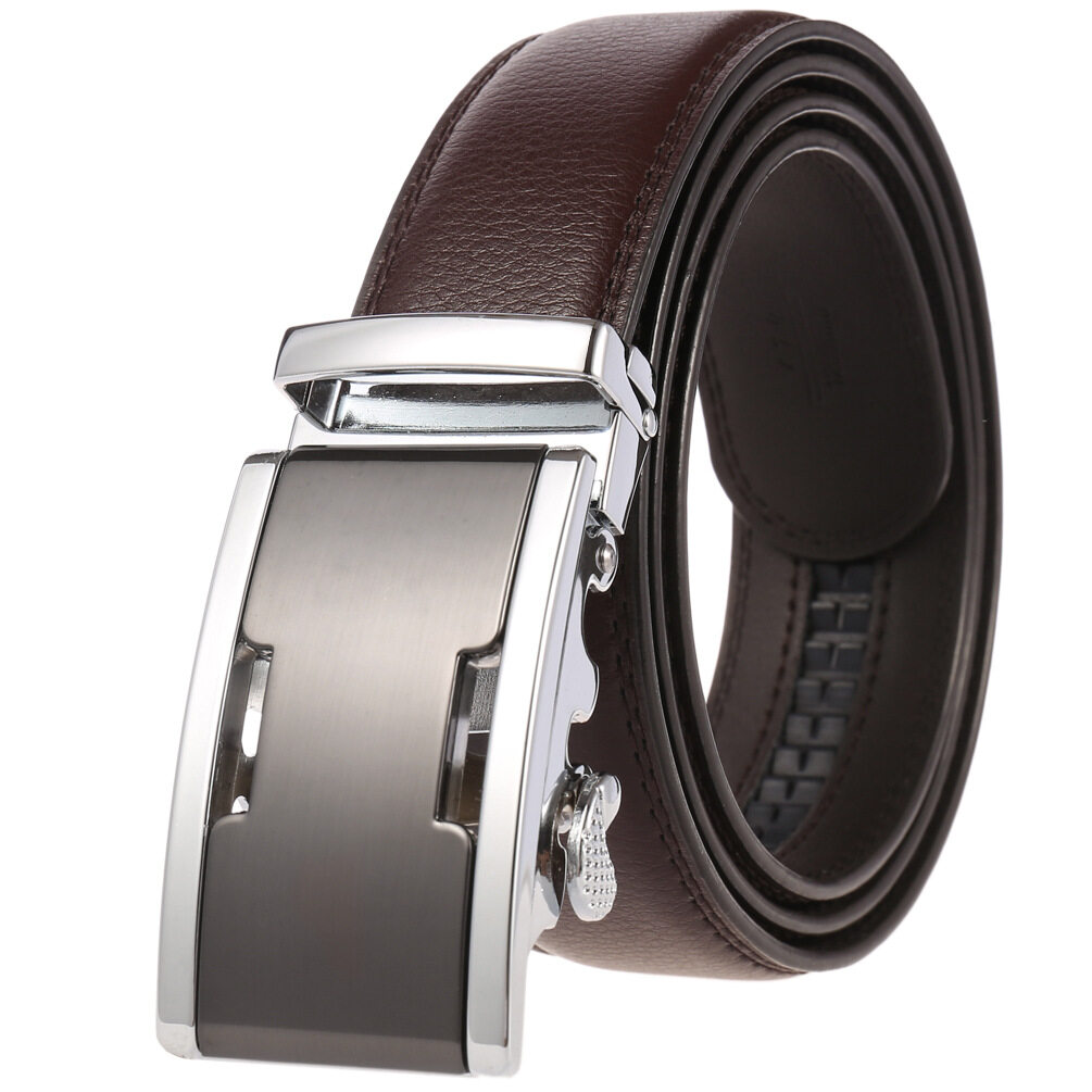 2021Casual Men's Belt Men Belt Leather Male Genuine Leather Belt Strap Belts Luxury Brand Automatic Buckle Brown Belts Plus Size 130 cm LONG BeltLuxury Leather Belt High Quality All Black Brown Alloy 